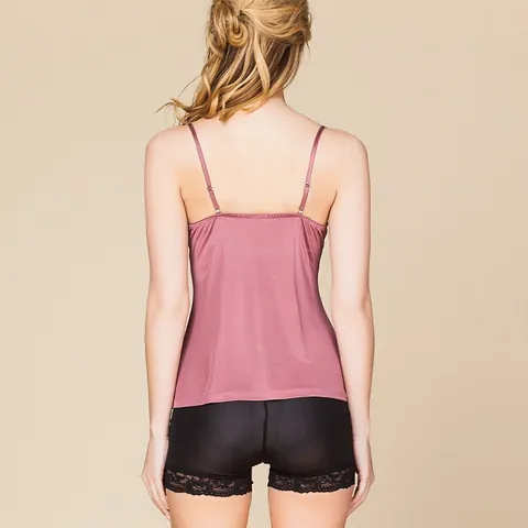 Women Elegant Mulberry Silk Lace Camisole Tank Top Floral Embroidery Straight Neck Slim Fit Sleeveless Base Layer Underwear