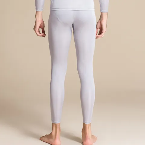 Caleçon Long en Soie de Mûrier Tricoté pour Hommes Pantalon Thermique Coupe Ajustée Respirant Leggings Couche de Base Mince