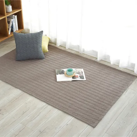 Doorgestikte Garengeverfde Katoenen Vloermat Antislip Pastorale Rechthoekige Tapijt Voor Woonkamer Slaapkamer Speelmat