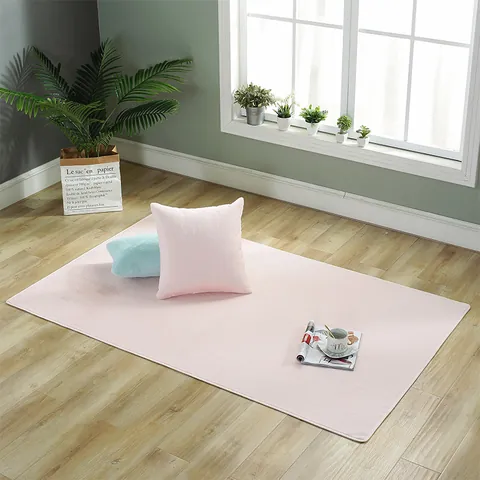 Modern Minimalist Faux Rabbit Fur Area Rug Thickened Non-Slip Quilted Plush Floor Mat For Bedroom Living Room Bay Window Soft Washable Solid Color Home Decor