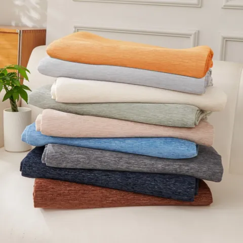 Soft Chenille Sofa Cover Solid Color Sectional Couch Slipcover With Tassels Thick Furniture Protector Blanket For Living Room