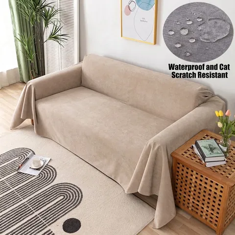 Wasserfester Kratzfester Cord Sofabezug Rutschfester Couch Überwurf Für Wohnzimmer Möbelschutz Einfarbig