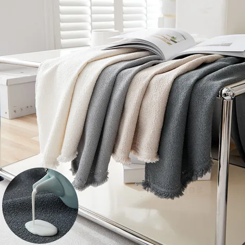 Copridivano in Velluto Teddy Nordico Impermeabile Antigraffio Asciugamano Universale Per Divano Con Nappe Protezione Mobili