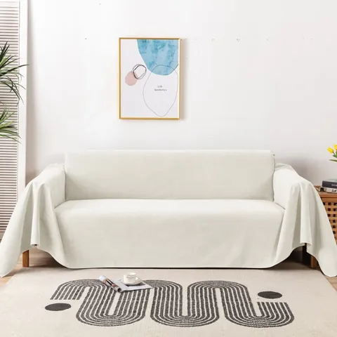Waterproof Corduroy Sofa Cover Non-Slip Thickened Furniture Protector Universal Sectional Sofa Towel Solid Color Couch Slipcover For Pets Kids Living Room