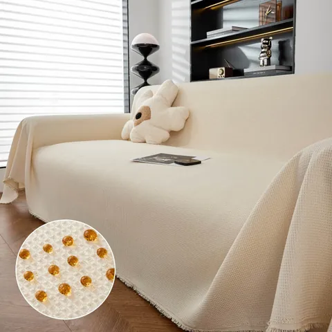 Copridivano Impermeabile a Nido d'Ape Con Frange Moderno Minimalista In Poliestere Coperta Per Soggiorno Quattro Stagioni Universale Telo Copridivano