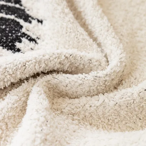Serviette de Canapé Jacquard Motif Feux Artifice Nordique Simple Avec Glands Couverture Jetée Fil Pelucheux Doux Housse Décorative Pour Salon