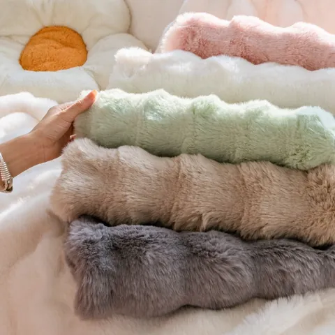 Thickened Plush Sofa Cover Blanket For Living Room Warm Nordic Solid Color Bubble Texture Sofa Towel Anti-Scratch Furniture Protector