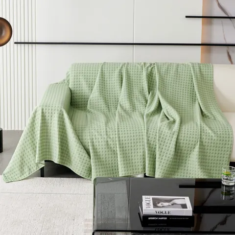 Copridivano in Seta di Ghiaccio Rinfrescante Trama a Nido d'Ape Copertura 3D Antipolvere Antiscivolo Protezione Mobili per Divano Soggiorno Casa Decor