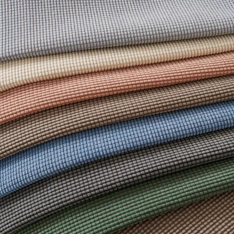 Modern Minimalist Non-slip Chenille Sofa Cushion Waffle Weave Sofa Cover With Woven Border Striped Furniture Protector For Living Room