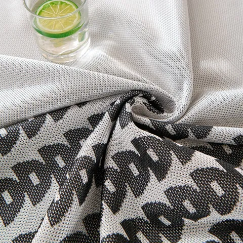 Asciugamano da Divano in Seta di Ghiaccio Minimalista Moderno Raffreddamento Jacquard Geometrico D Modello Traspirante Antipolvere