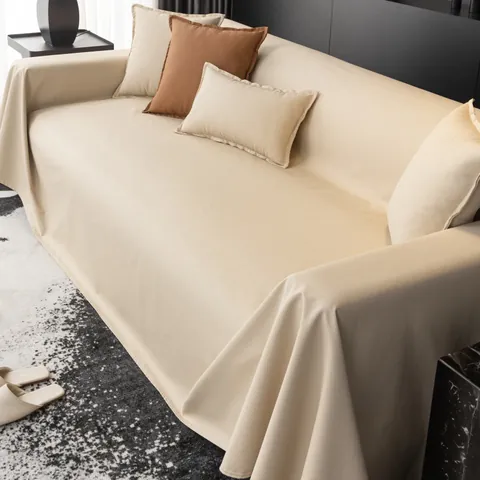 Funda de Sofá Impermeable de Cuero Sintético Antideslizante Textura Piel de Cordero Protector de Muebles Color Sólido Tapete de Sofá Moderno