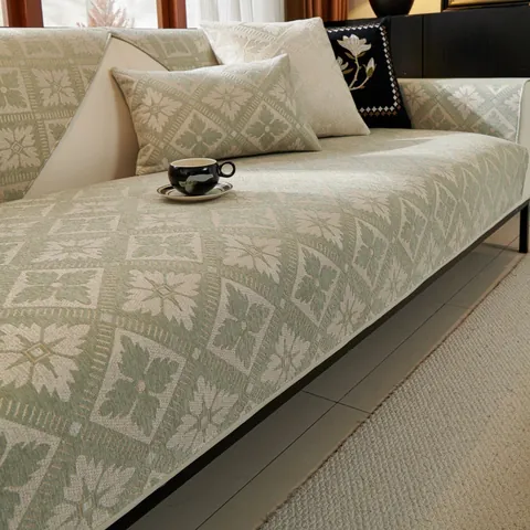 Nordic Chenille Sofa Cushion Anti Slip Sofa Cover Geometric Floral Jacquard Furniture Protector For Living Room Home Decor