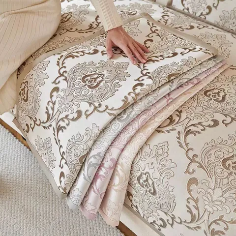 Cojín de Sofá de Jacquard de Damasco Europeo Funda de Sofá de Chenilla de Alta Precisión Antideslizante Protector de Muebles para Sala de Estar Decorativo Cuatro Estaciones