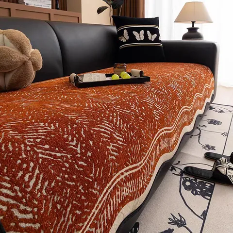 Luxus Silberfaden Chenille Tigermuster Sofakissen Rutschfest Wellentextur Sofaüberwurf Möbelschutz Für Wohnzimmer Moderner Sofa-Schonbezug
