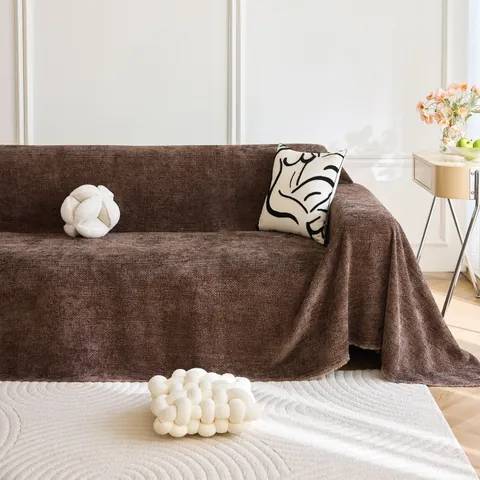 Moderne Einfarbige Chenille Sofaüberwurf Waffelstruktur Sofa Handtuch Mit Fransen All-inclusive Sofabezug Möbel Schutz