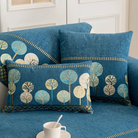 Nordic Chenille Sofa Cushion Cover Non-slip Sofa Protector With Tree Pattern For Living Room Four Seasons Washable Couch Cover
