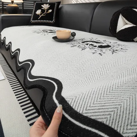 Modern Chenille Jacquard Sofa Kussen Antislip Kattenkrabbestendig Meubelbeschermer Voor Woonkamer Luxe Huisdecoratie