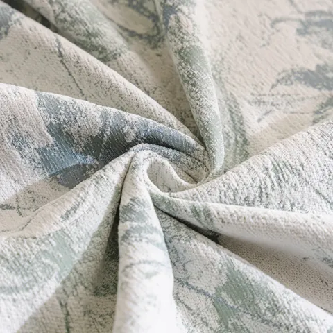 French Luxury High Density Chenille Sofa Cover Non Slip Tulip Printed Sofa Towel With Ruffled Gradient Pleated Edge Decor