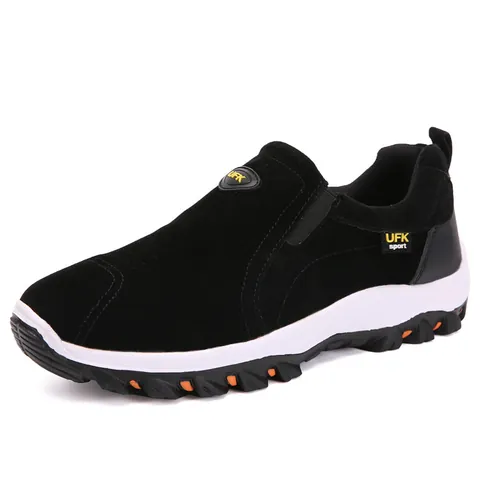 Men Outdoor Casual Slip-on Shoes Breathable Mesh Sneakers Comfortable Walking Hiking Shoes Non-slip Travel Sports Footwear