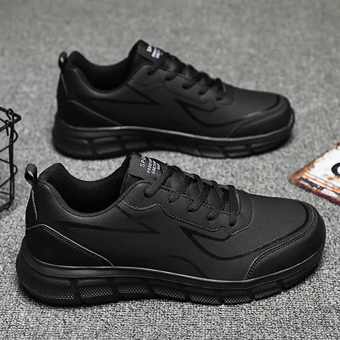 Men's Winter Warm Fleece Lined Sports Casual Shoes Large Size 48 Lightweight Synthetic Leather Lace Up Low Top Anti Slip Sneakers