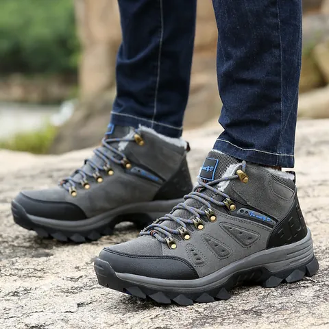 Warm Gefütterte High Top Wanderschuhe Rutschfeste Outdoor Walkingschuhe Casual Winter Trekkingstiefel Für Damen Herren