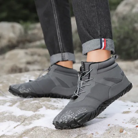 Winter Snow Boots Waterproof Outdoor Hiking Shoes For Men And Women Warm Plush Lined High Top Non-Slip Rubber Sole Sports Sneakers