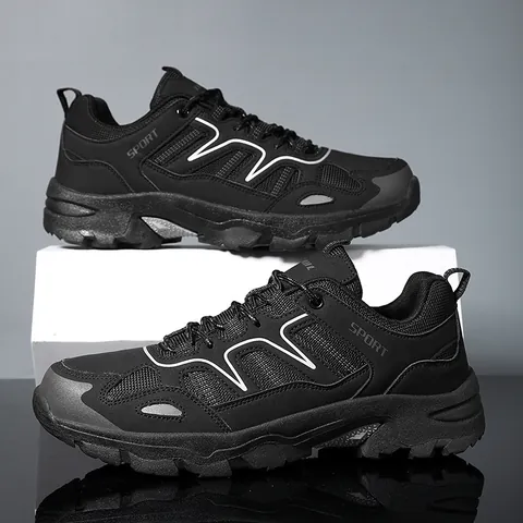 Unisex Outdoor Wandelschoenen Ademend Mesh Synthetisch Leer Patchwork Antislip Rubberen Zool Trekking Atletische Sportieve Hardloopschoenen
