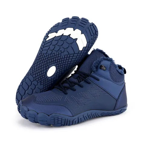 Barefoot Winter Boots For Men Women Fur Lined Warm Outdoor Snow Boots Minimalist Lightweight Waterproof Non Slip Hiking Shoes