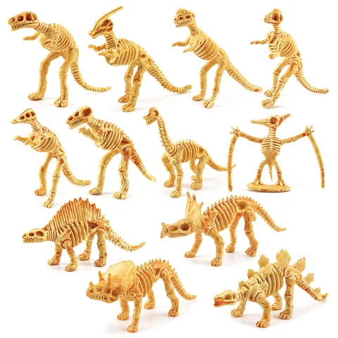 Simulated Dinosaur Skeleton Fossil Models Plastic Educational Archaeology Science Toys Desktop Ornaments Miniature Collection