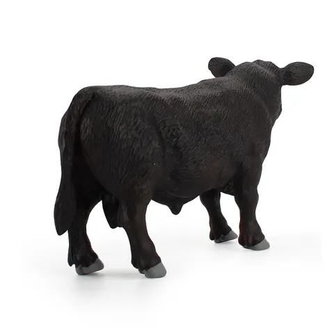 Realistic Solid PVC Black Angus Bull Animal Model Hand Painted Cow Figurine Educational Toy Home Office Desktop Decor For Kids Adults