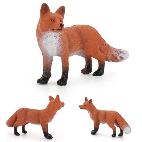 Realistic Red Fox Animal Model Solid PVC Simulation Wildlife Figure Hand Painted Educational Toy For Kids Home Desktop Decoration