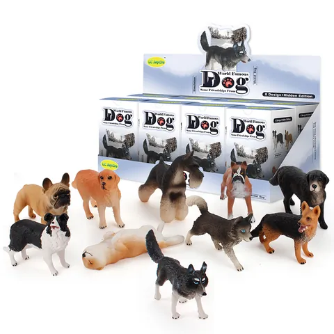 Simulation Dog Animal Action Figure Miniature Puppy Models Husky Golden Retriever Bulldog Educational Toy Kids Collection