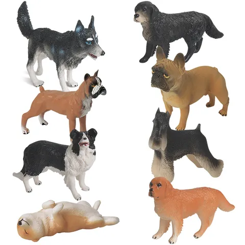 Simulation Dog Animal Action Figure Miniature Puppy Models Husky Golden Retriever Bulldog Educational Toy Kids Collection