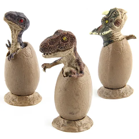 Realistic Hatching Dinosaur Egg Model Plastic Triceratops Velociraptor Figure Toy Educational Science Gift For Kids