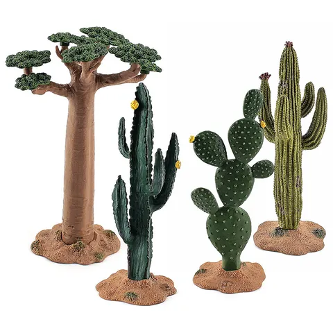 Simulation Wüstenpflanzen Affenbrotbaum Kaktus Modelle PVC Kunststoff Realistische Miniatur Schreibtisch Ornamente