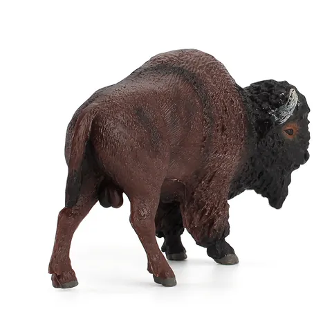 Realistic American Bison Wildlife Model Solid PVC Animal Figurine Hand Painted Wildlife Buffalo Toy For Kids Home Decor