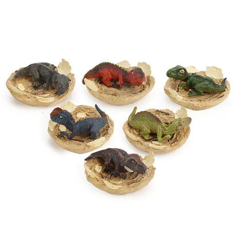 Realistic Hatching Dinosaur Egg Model PVC Simulation Baby Dinosaur Figurine For Kids Boys Desktop Decor Educational Toy
