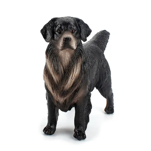 Realistic Black Golden Retriever Dog Model Solid PVC Simulation Animal Figurine Static Ornament Home Desktop Decor Toy Gift