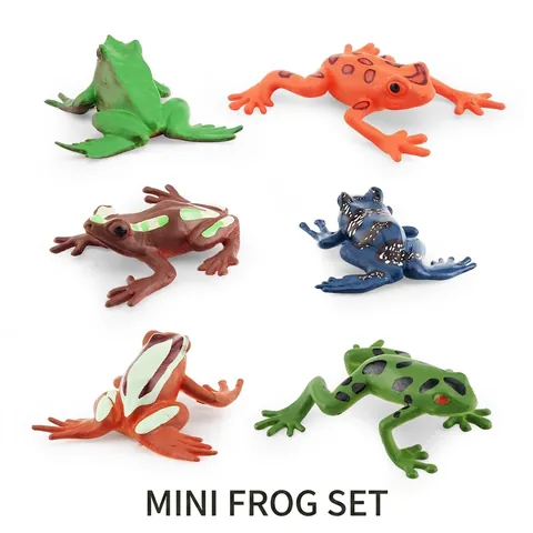 Set di Giocattoli Modello di Animale Rana Mini Realistico Per Educazione Bambini Decorazione Desktop Figure di Rana in PVC