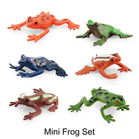 Set di Giocattoli Modello di Animale Rana Mini Realistico Per Educazione Bambini Decorazione Desktop Figure di Rana in PVC