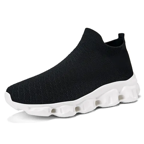 Unisex Popcorn Sole Knit Breathable Running Shoes Lightweight Flyknit Casual Sneakers For Men Women Walking Sports Shoes