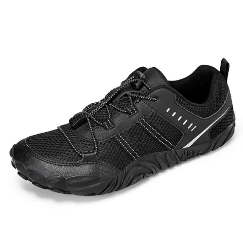 Unisex Wide Toe Outdoor Shoes Breathable Mesh Low Top Hiking Shoes Quick Lacing Non Slip Water Shoes For Men Women Summer