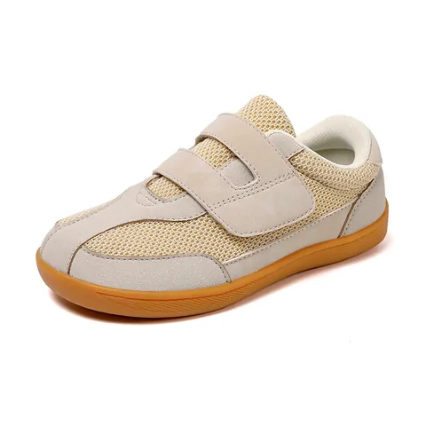 Kids Barefoot Shoes Wide Toe Breathable Mesh Anti-Slip Rubber Sole Double Hook Loop Strap Outdoor Sneakers For Boys Girls
