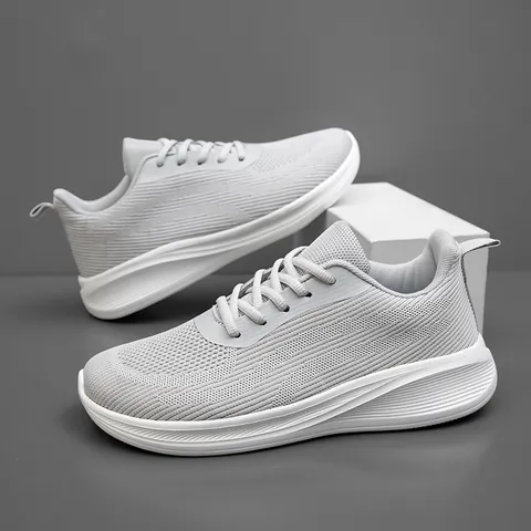 Chaussures de Course en Maille Respirante pour Hommes Légères Amortissantes Sneakers de Sport pour Marche Extérieure Jogging