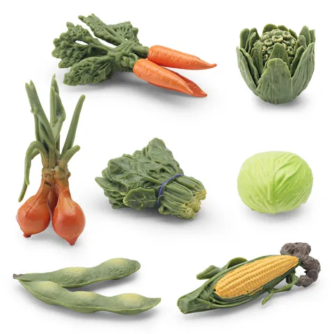 Realistic Simulated Vegetable Models Plastic Miniature Food Toys For Play Kitchen Dollhouse Decoration Educational Learning