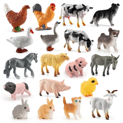 Miniature Simulation Farm Animal Models Set PVC Realistic Poultry Figures For Micro Landscape Education Toys Home Decor