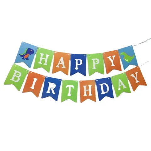 Dinosaurier Happy Birthday Banner Papier Buchstaben Wimpel Girlande Für Kinder Jungen Geburtstag Party Hintergrund Dekoration Hängendes Banner