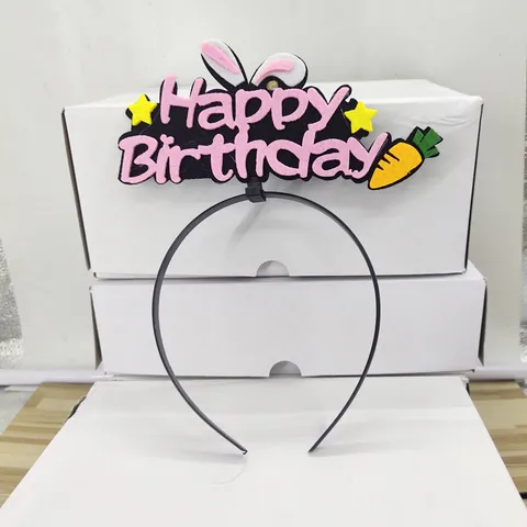 Diadema Luminosa de Happy Birthday con LED Brillante Accesorios para el Cabello Con Corona Estrella Alas para Decoraciones de Cumpleaños