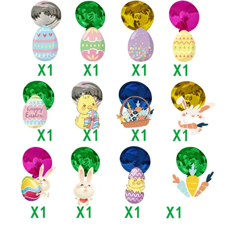 Easter Banner Bunny Carrot Pattern Happy Easter Letter Garland For Party Decoration Cartoon Holiday Celebration Supplies