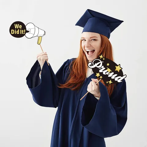 Graduation Photo Booth Props Cardstock Hats Glasses Diploma Mustaches Lips School Ceremony Party Decorations Cardboard Photography Accessories Grad Props Set